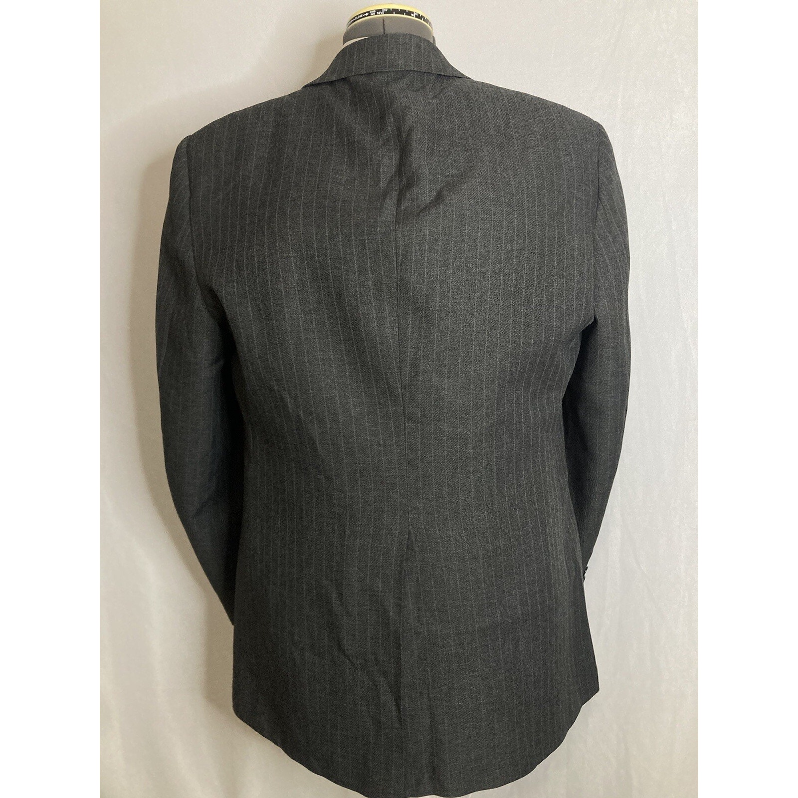 Mens 44r Blazer Gray Striped Wool 2xl 48" Sport Coat Suit Jacket Highland Park — image 6 of 8